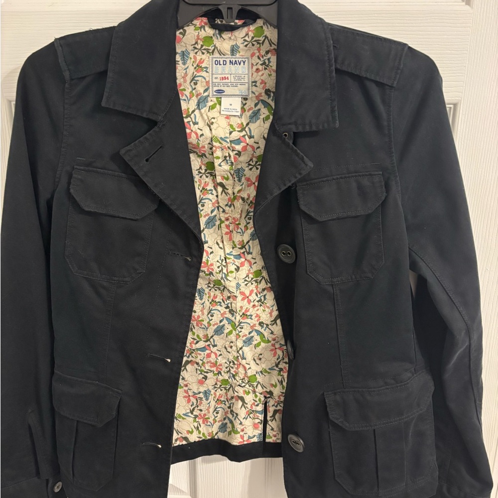 Old Navy Women's Utility Jacket in Black- Medium